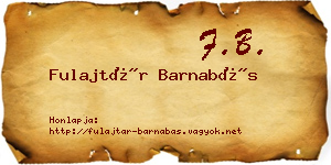 Fulajtár Barnabás névjegykártya