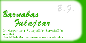 barnabas fulajtar business card